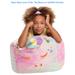 Stuffed Animal Storage Bean Bag Chair Cover only for Kids, Toy Holder