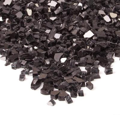 Black Reflective Fire Glass