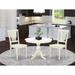 East West Furniture Dining Room Table Set- a Round Kitchen Table and Wooden Seat Dining Chairs, Linen White (Pieces Options)