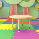 33" Round Plastic Height Adjustable Activity Table - School Table for 4