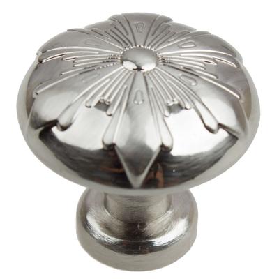 GlideRite 1.125-inch Satin Nickel Round Snowflake Cabinet Knob (Pack of 10 or 25)