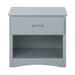 Transitional Wooden Nightstand with 1 Drawer and Recessed Handle, Gray