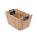 Rectangle Handmade Wicker Baskets made of Water Hyacinth | Nesting Tub with Wire Frame | Set of 2 by Villacera