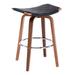 Mid-Century Backless Black Faux Leather Swivel Counter Height Stool Set of 2