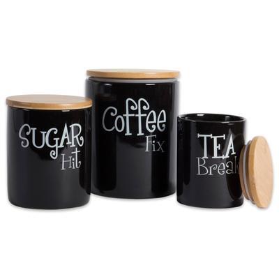 DII Coffee/Sugar/Tea Ceramic Canister (Set of 3)