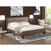 East West Furniture Platform Bed - Linen Fabric Bed - Headboard with Button Tufted Trim Design - (Size/Color options)