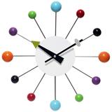 Orb Spoke 15 inch Mid-Century Modern Ball Wall Clock, Multicolor