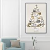 Oliver Gal 'Fashion Christmas' Holiday and Seasonal Framed Wall Art Prints Holidays - Gold, White