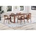 Rasmus Mid Century Wood 7 Piece Dining Set with Arm Chairs