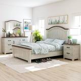Ynez Farmhouse White Pine 4-Piece Panel Bedroom Set with USB Port by Furniture of America