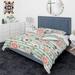 Designart 'Floral Retro Pattern V' Mid-Century Modern Duvet Cover Comforter Set