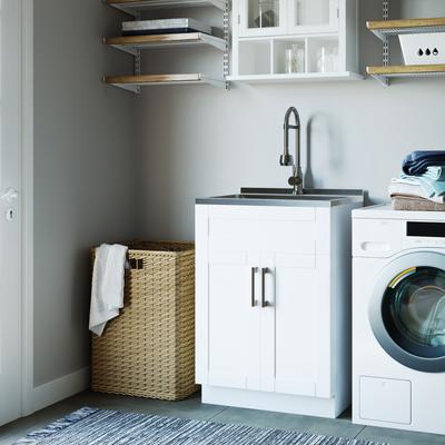 WYNDENHALL Hartland Deluxe Laundry Cabinet with Faucet and Stainless Steel Sink