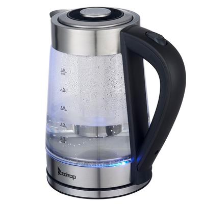 1500W Electric Kettle with SpeedBoil Tech, 1.8 Liter Cordless with LED Light, Blue Glass