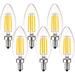 Luxrite Vintage Candelabra LED Bulb 60W Equivalent 550lm 4000K Cool White 5W Dimmable UL Listed E12 Base (6 Pack)