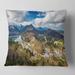 Designart 'Alps and Lakes on Summer Day' Landscape Printed Throw Pillow