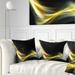 Designart 'Gold in Black Upward Lines' Abstract Throw Pillow