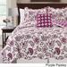 Printed Paisley Flower 4-piece Reversible Quilted Coverlet Set