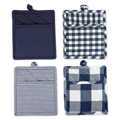 DII Navy/Off White Potholder Set