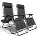 Outdoor Lawn Folding Zero Gravity Chaise Recliners (Set of 2)