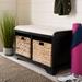 SAFAVIEH Freddy Wicker Black Storage Bench - 33.5" W x 16.1" D x 19.9" H