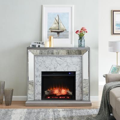 SEI Furniture Tranton Glam Mirror Electric Fireplace - N/A
