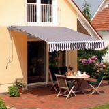 Outsunny 10'x8' Retractable Sun Shade Patio/Window Awning that Opens Smooth & Quietly, Reducing Heat in Your Home, Brown