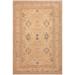 Shabby Chic Ziegler Emogene Tan Blue Hand-Knotted Wool Rug - 5 ft. 11 in. X 8 ft. 10 in.