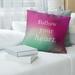 Quotes Multicolor Background Follow Your Heart Quote Pillow (w/Rmv Insert)-Spun Poly