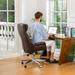 Glitzhome 48-inch Mid-century Adjustable Swivel Faux Leather Office Chair