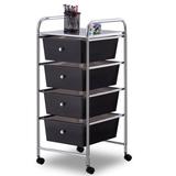 4 Drawers Cart Storage Bin Organizer Rolling Storage Cart