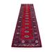 Shahbanu Rugs Red Elephant Feet Design Mori Bokara Runner Hand Knotted Organic Wool Oriental Rug (2'8" x 10'4") - 2'8" x 10'4"