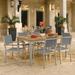 Oxford Garden Travira 7 Piece Natural Tekwood Dining Set