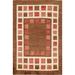 Checkered Gabbeh Kashkoli Oriental Area Rug Wool Handmade Foyer Carpet - 4'9" x 6'2"