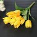 Enova Home Artificial Silk Yellow Tulip Fake Flowers Arrangement set of 2 for Home Garden Office Decoration