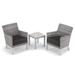 Oxford Garden Argento 3-piece Resin Wicker Club Chair & Travira Lite-Core Ash End Table Set - Jet Black Cushions