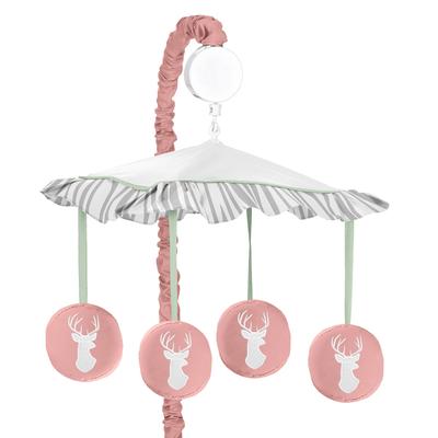 Sweet Jojo Designs Musical Mobile for the Coral and Mint Woodsy Collection