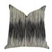 Plutus Black Crystal Luxury Decorative Throw Pillow in Black and Beige Tones