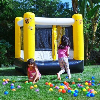 HeroKiddo Busy Bee Inflatable Bounce House for Kids & Toddlers (with Air Blower), Outdoor Indoor Play Bouncy Jumper