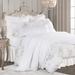 HiEnd Accents Rosaline Washed Linen Romantic Floral Comforter Set, 3PC