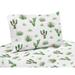 Sweet Jojo Designs Pink and Green Boho Watercolor Cactus Floral Collection 3-piece Twin Sheet Set