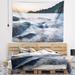 Designart 'Slow Motion Sea Waves over Rocks' Modern Seascape Wall Tapestry