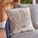 SAFAVIEH Della Seashell 18-inch Nautical Decorative Throw Pillow