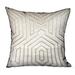 Plutus Pearly Velvet Gray Geometric Luxury Decorative Throw Pillow