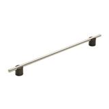 Transcendent 12-5/8 in (320 mm) Center-to-Center Matte Black/Polished Nickel Cabinet Pull - 12.625