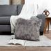 Hastings Home 22-Inch Square Faux Fur Pillow