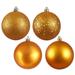 Antique Gold Plastic 4 Finish 1.6-inch Assorted Ornaments (Pack of 96)