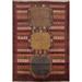 Geometric Balouch Afghan Oriental Area Rug Wool Hand-knotted Carpet - 4'2" x 5'5"