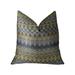 Plutus Blue Wynne Blue Navy and Yellow Handmade Decorative Throw Pillow