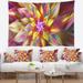 Designart 'Large Multi Color Alien Fractal Flower' Floral Wall Tapestry