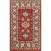 Traditional Geometric Kazak Oriental Area Rug Wool Handmade Carpet - 2'7" x 4'0"